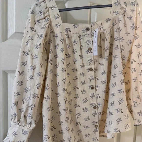 Neuflora NWT Marietta Blouse - Cream Floral - Picture 1 of 5